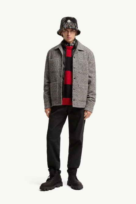 Melange Wool Blend Shirt Grey