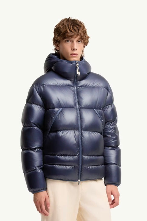 Anapo Hooded Mid-Length Down Jacket Dusty Blue