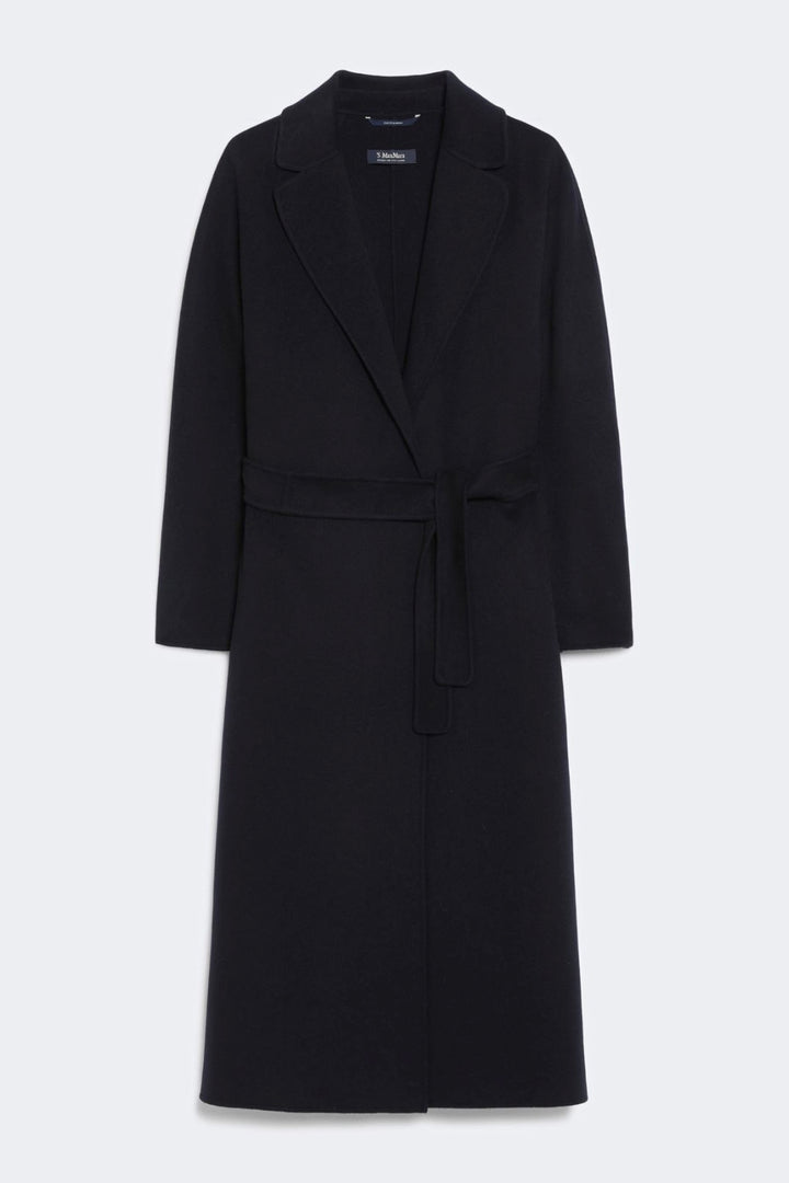 Wool Broadcloth Midi Coat Midnight Blue