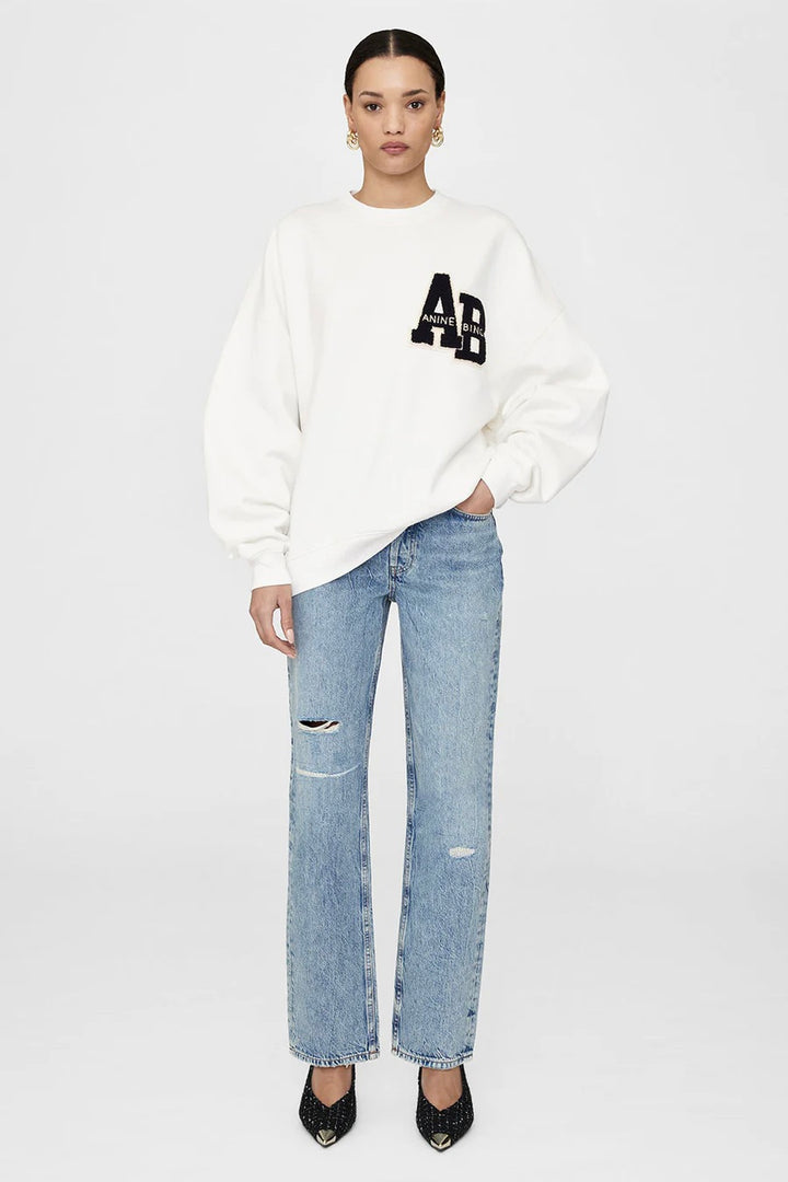 Miles Sweatshirt Letterman Offwhite