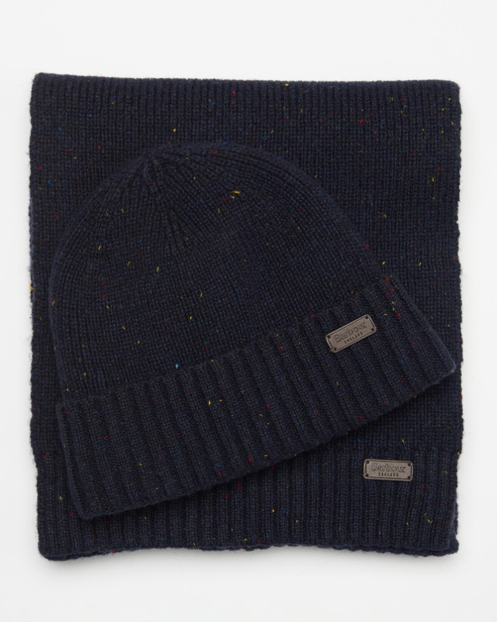 Barbour Geschenkset Beanie & Schal Carlton Fleck