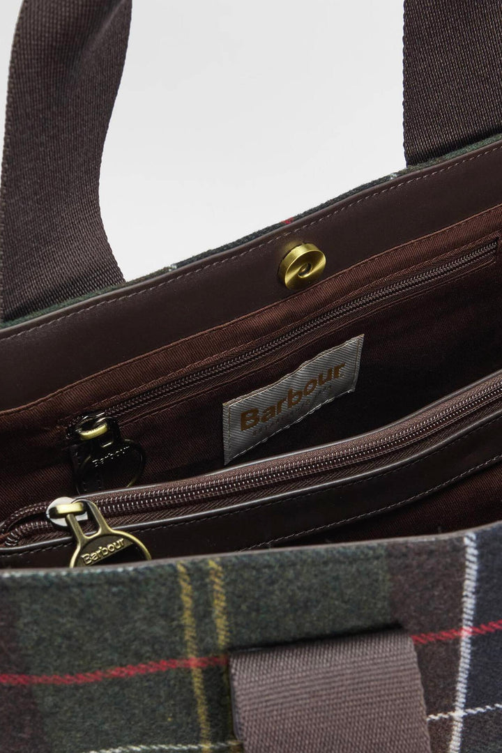 Barbour Turnberry Tartan Tote Bag Olive