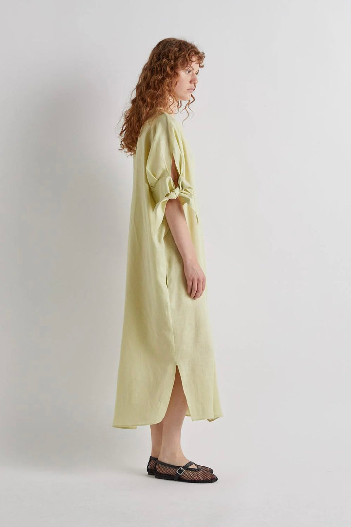 Linen Midi Dress Lime