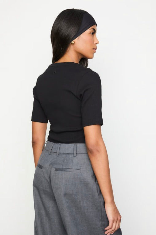 Pippa Rib Tee Black