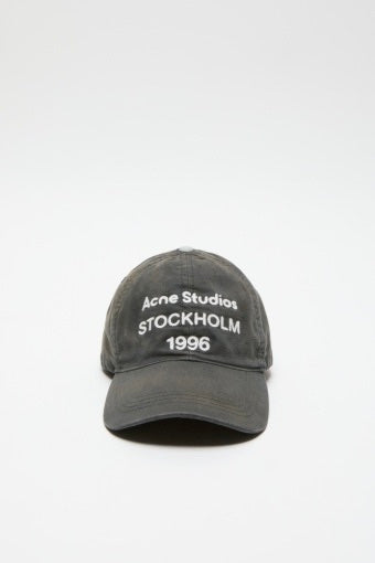 Washed Logo Baseball Cap Faded Black