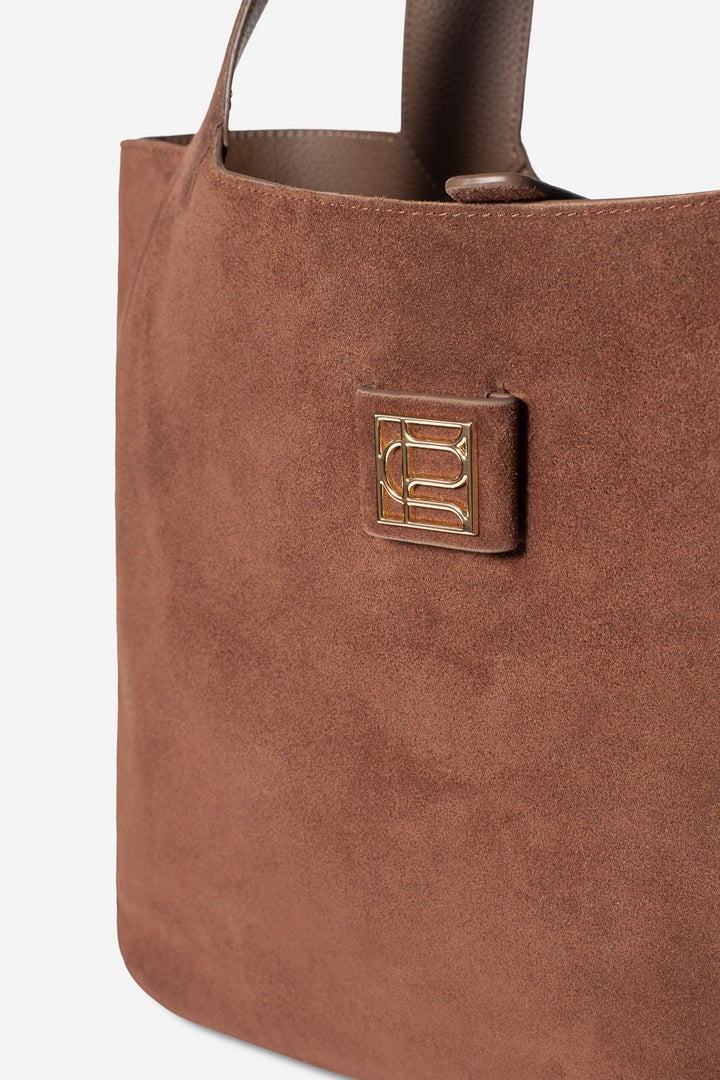 Lucille Tote Bag Large Cognac Suede