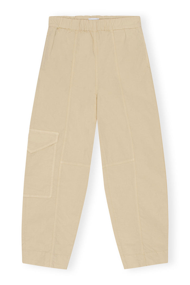 Washed Cotton Canvas Elasticated Curve Pants