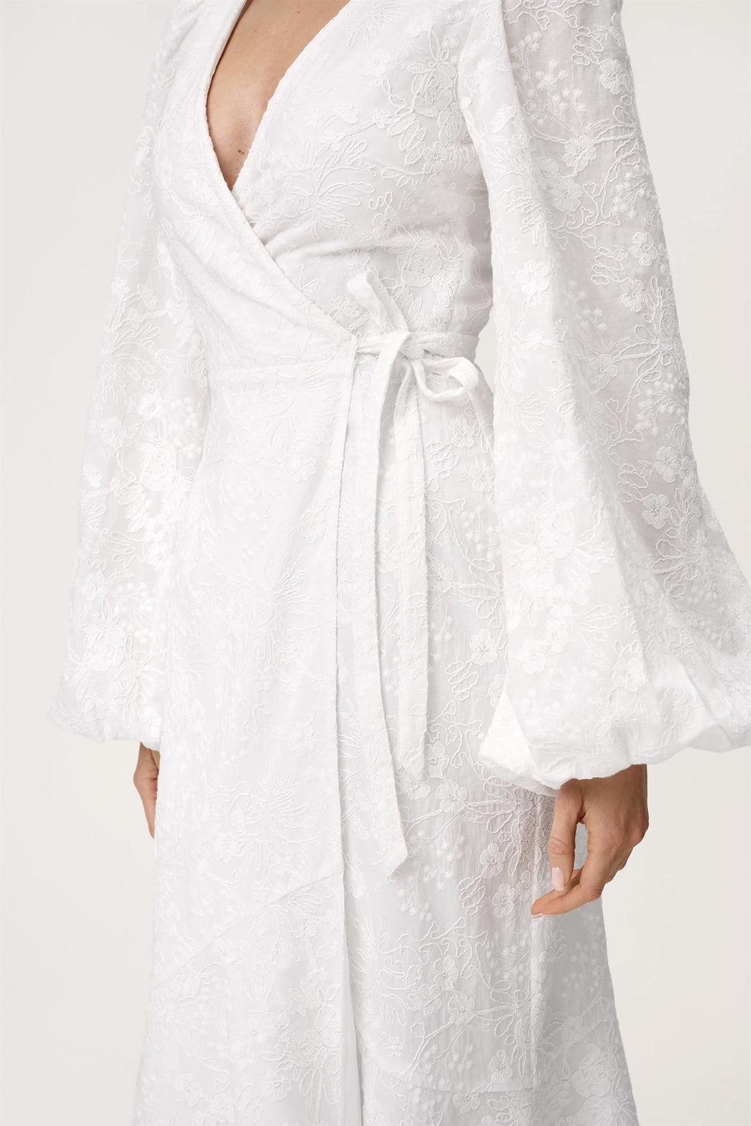 Portofino Maxi Dress White Embroidery