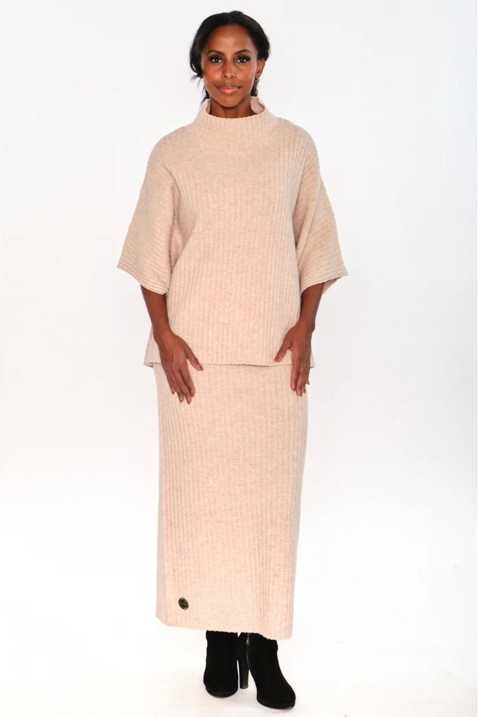 HEST Adelina Sweater Light Brown Melange - Dale