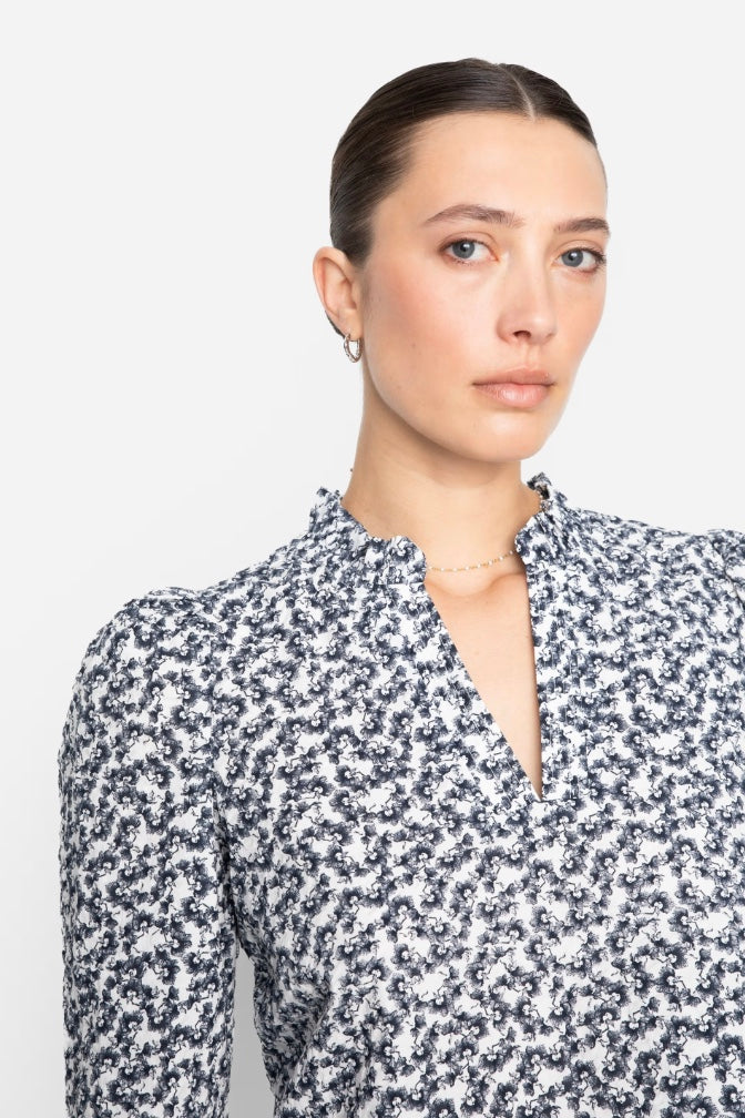 Jenny Blouse Navy Rosehip Print