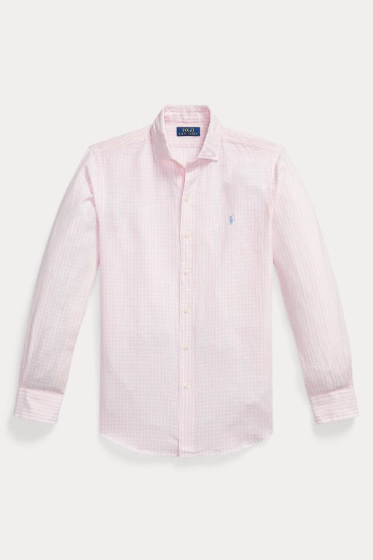 Custom Fit Striped Seersucker Shirt Pink/White