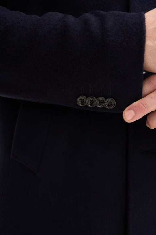 Single Breasted Coat Dark Blue