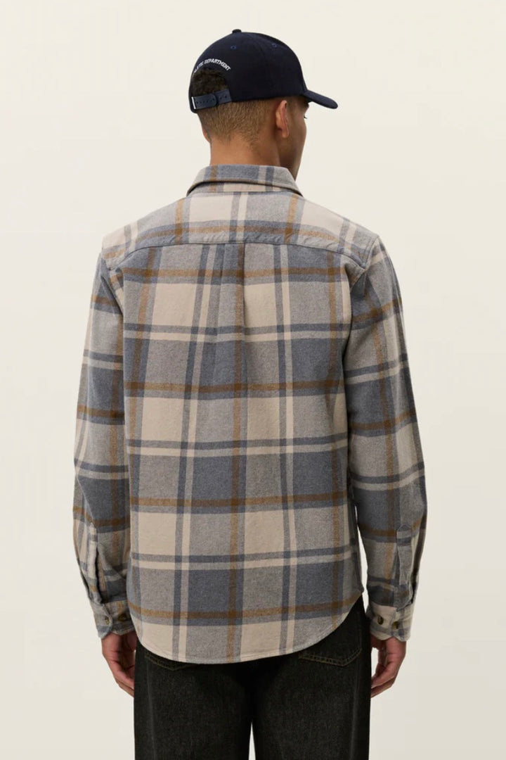 Jeremy Check Flannel Shirt Grey Melange