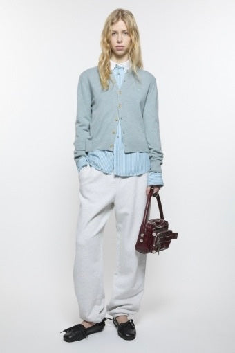 Cardigan Yak Wool Fitted Dusty Blue