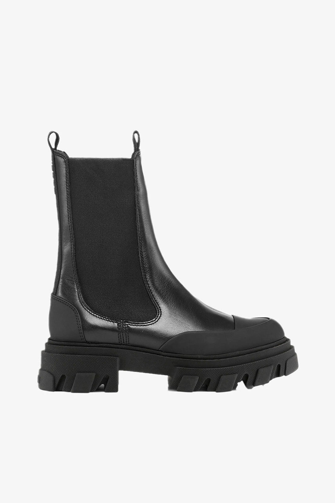 GANNI Cleated Mid Chelsea Boot Black - Dale