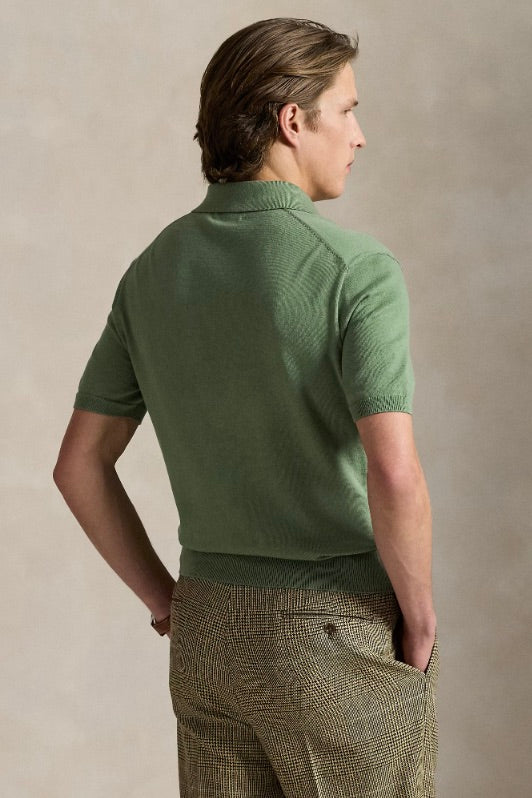 Cotton Polo-Collar Jumper Fatigue Green