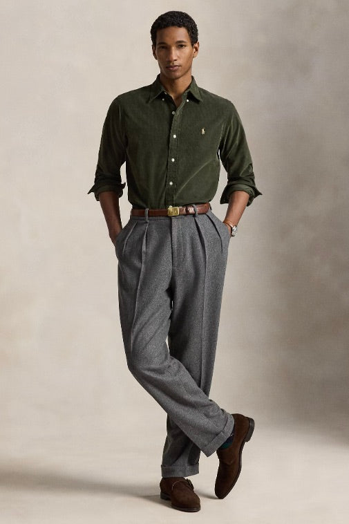 Custom Fit Corduroy Shirt Company Olive