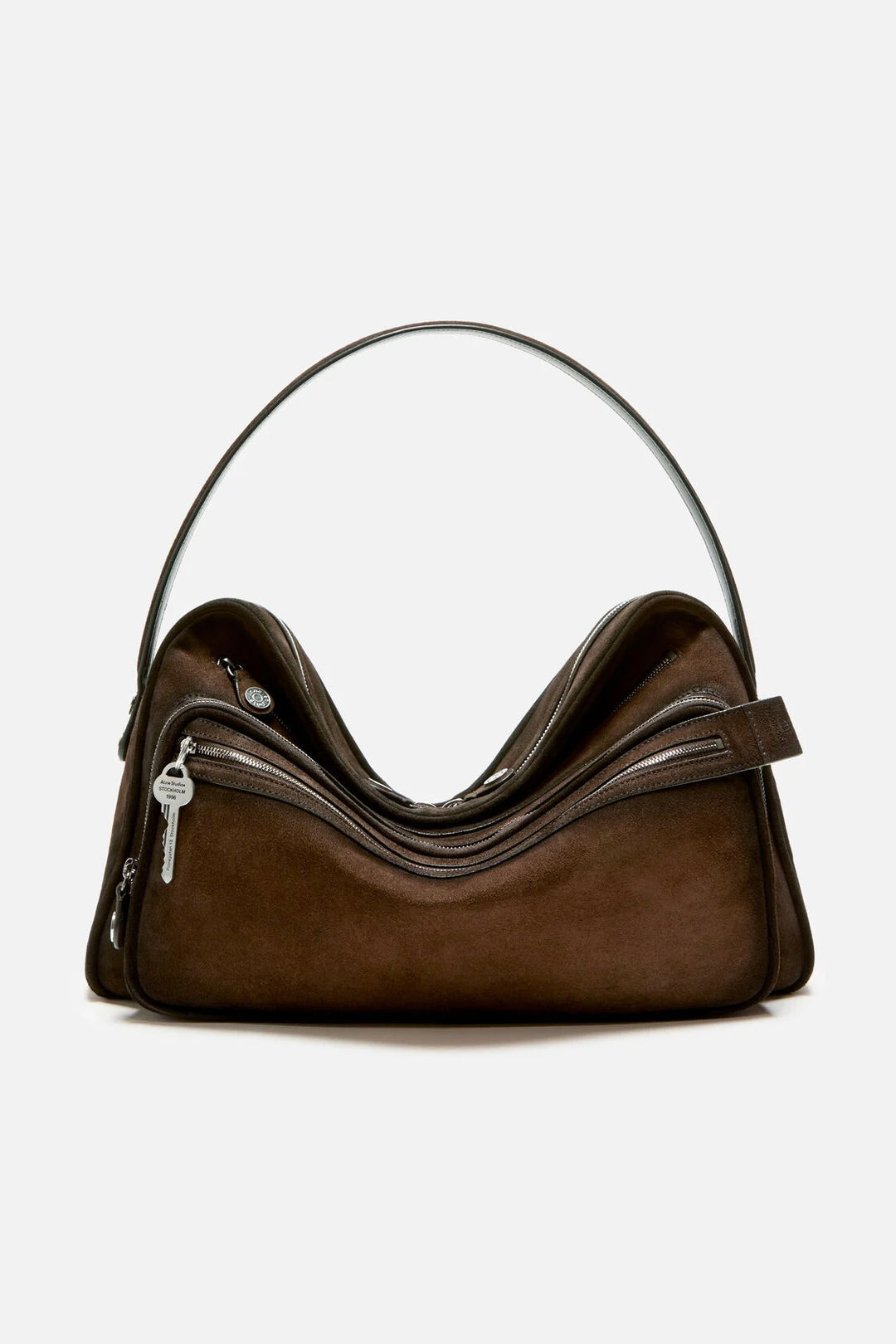 Camero Camera Suede Shoulder Bag Dark Brown