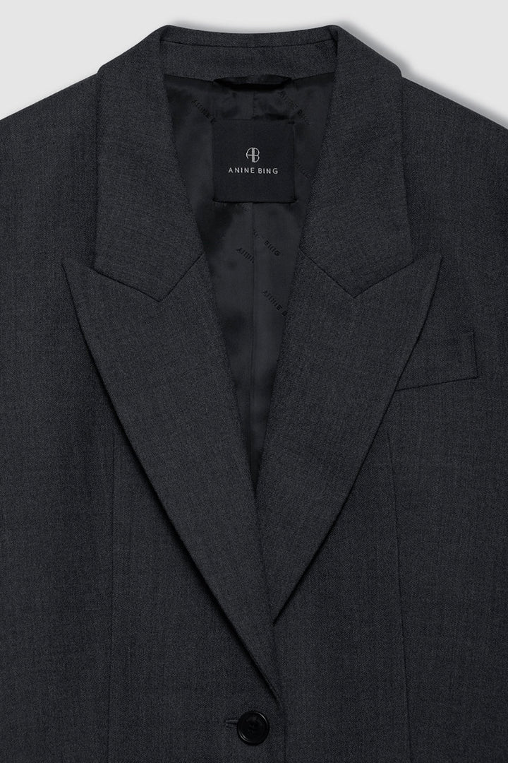 Ross Single-Breasted Blazer Dark Heather Grey