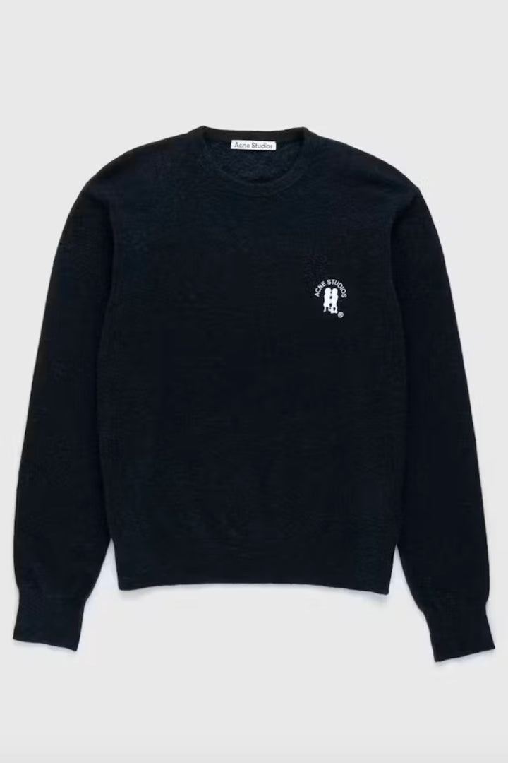 Embroidered Logo Crewneck Dark Navy Melange