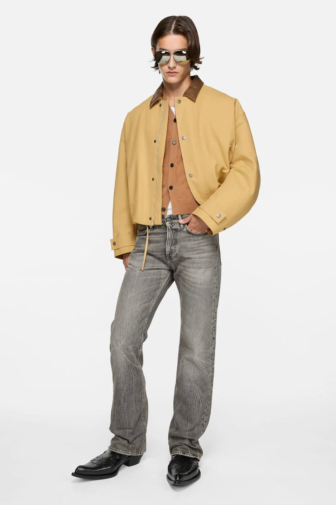 Twill Bomber Jacket Sand Beige