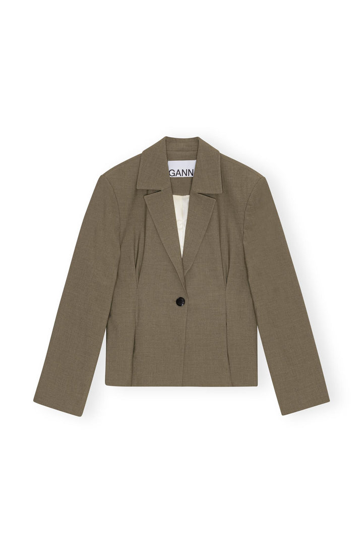 Drapey Melange Fitted Blazer