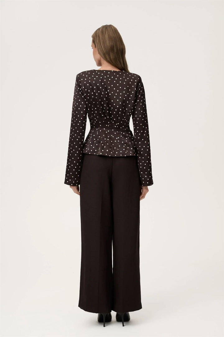 Marmo Blouse Micro Dots Espresso