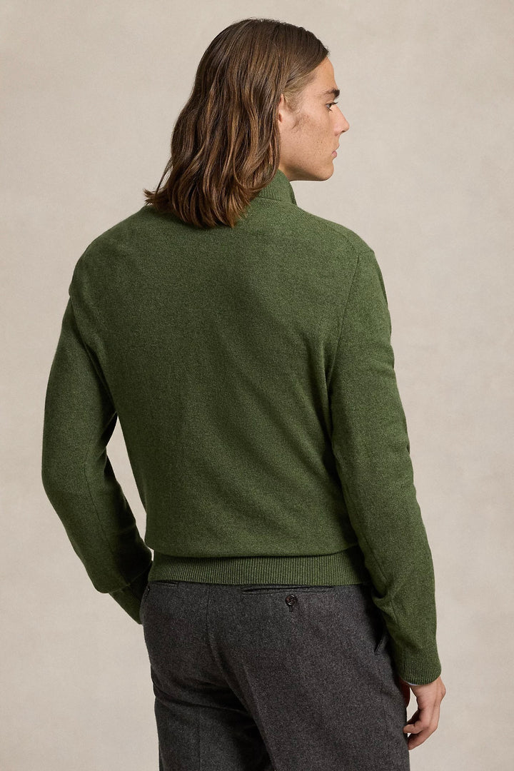 Wool Quarter-Zip Jumper Classic Olive Heather