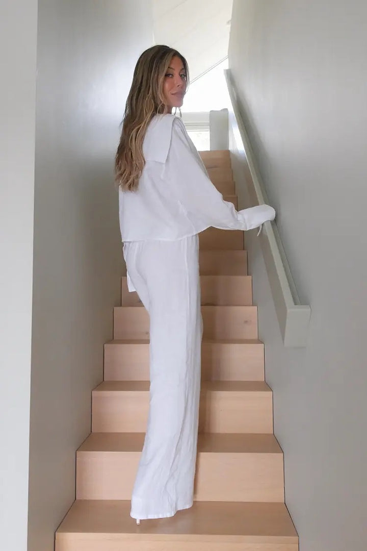 Linen Sailor Pant White