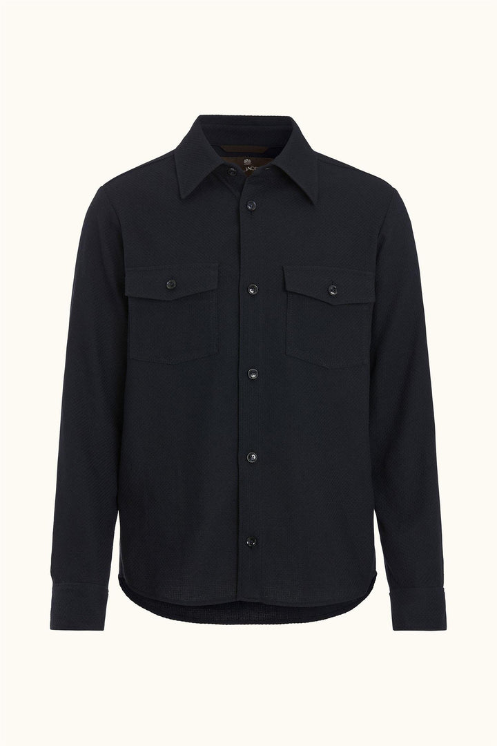 OSCAR JACOBSON Magnus Shirt Jacket Navy - Dale