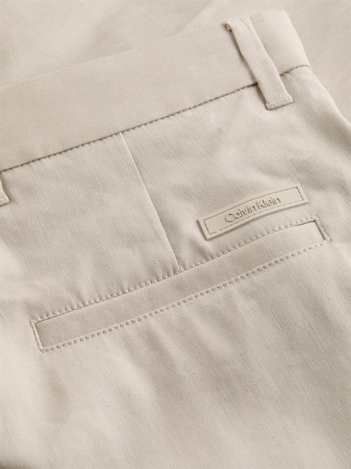 Linen Lyocell Stretch Shorts Silver Lining