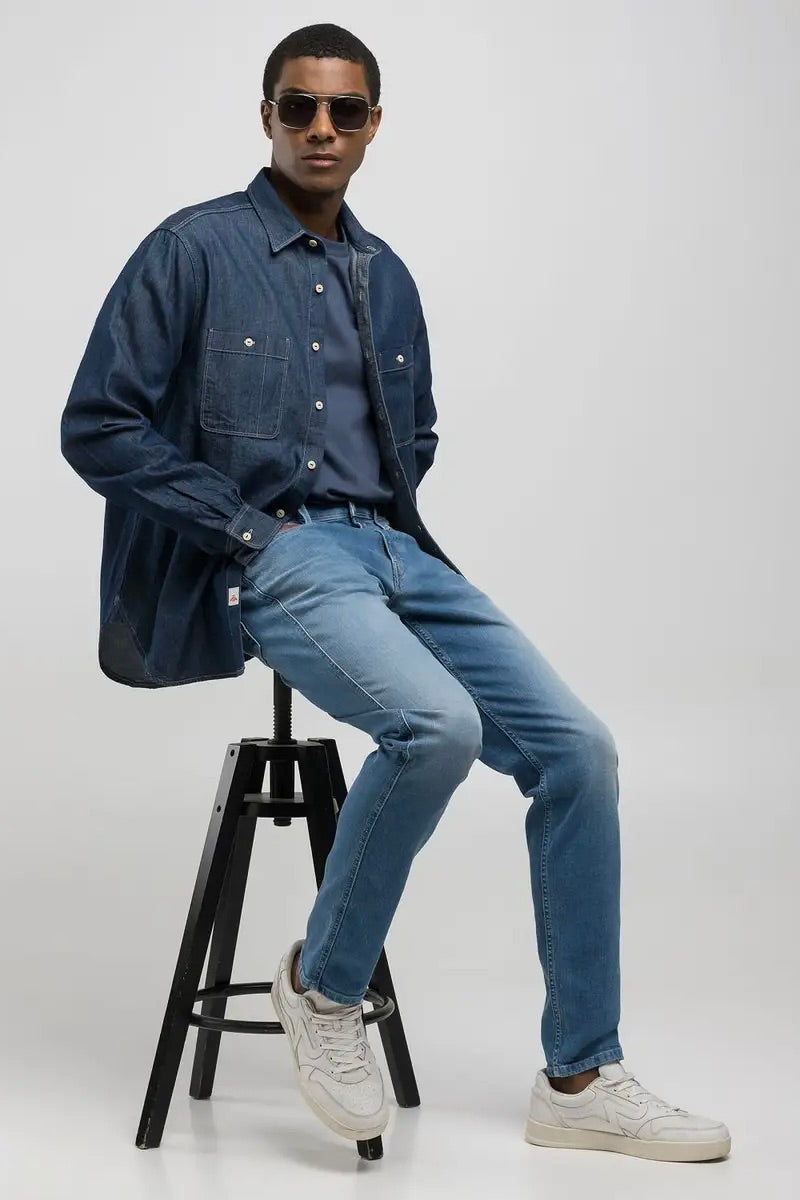 Anbass Slim Fit Jeans Mid Blue
