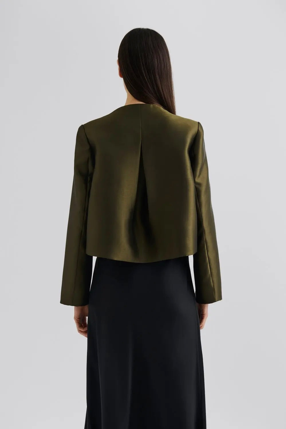 BY MALINA Ruthie Cropped Long Sleeve Blouse Olive - Dale