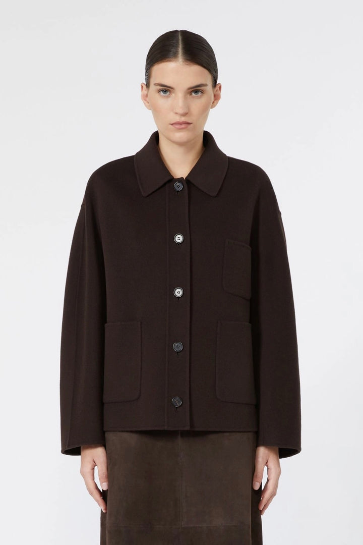 Wool Broadcloth Jacket Brown