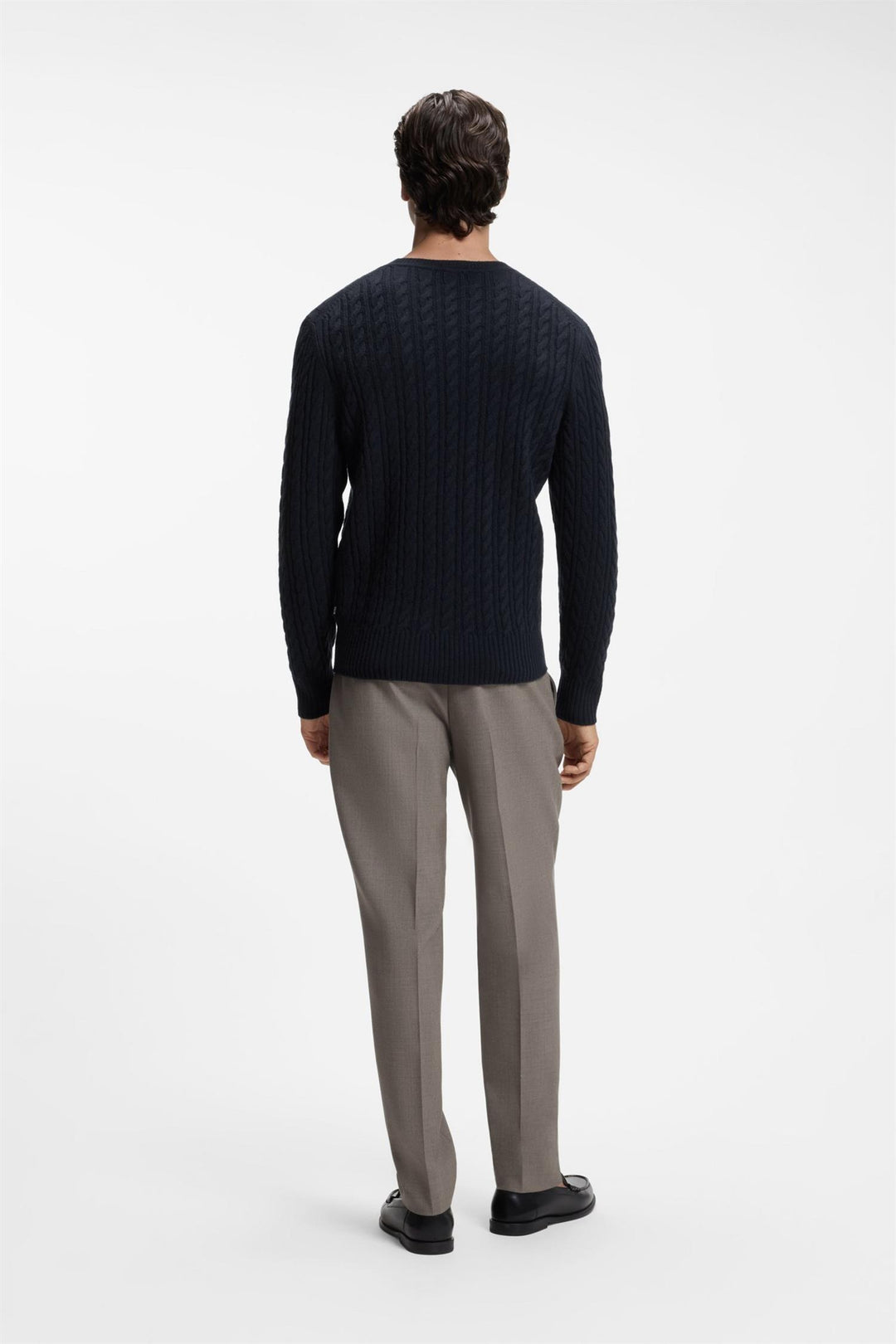 H-Furlan Cable-Knit Sweater Dark Blue