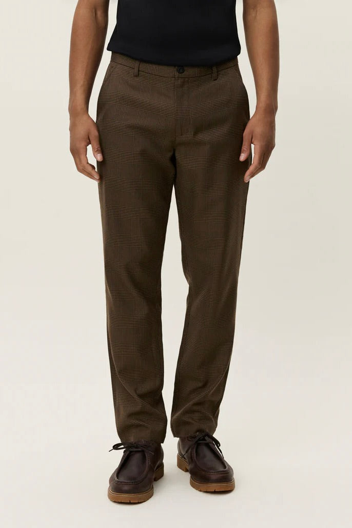 LES DEUX Como Reg Houndstooth Suit Pants Teak - Dale