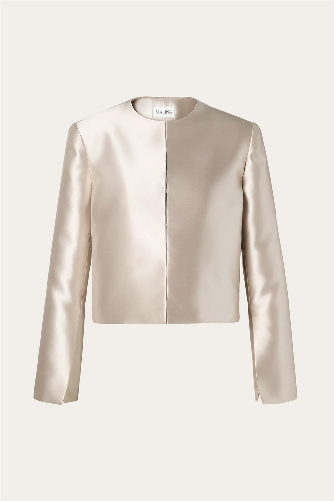 BY MALINA Ruthie Cropped Long Sleeve Blouse Soft Beige - Dale