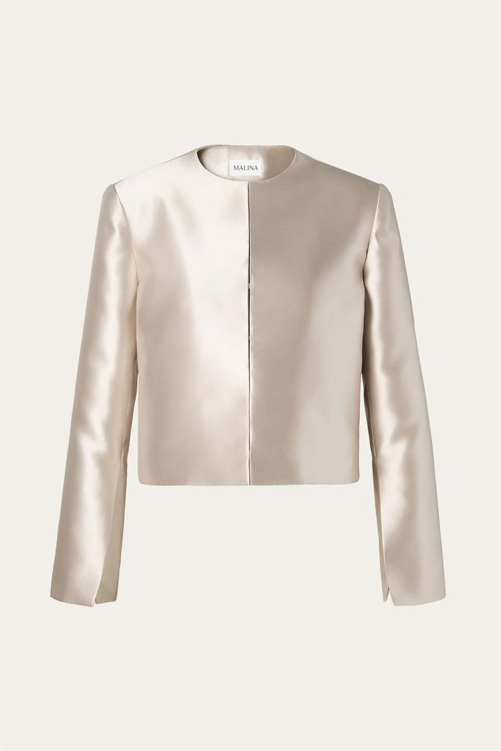 BY MALINA Ruthie Cropped Long Sleeve Blouse Soft Beige - Dale