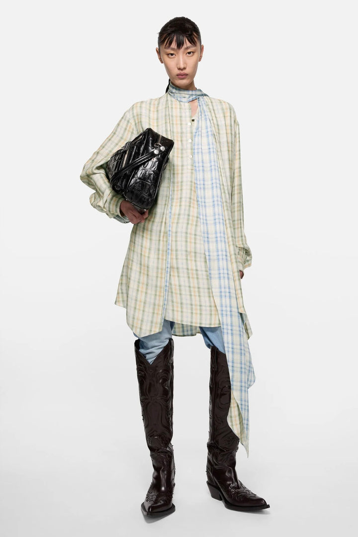 Check Tunic Dress Green/Blue