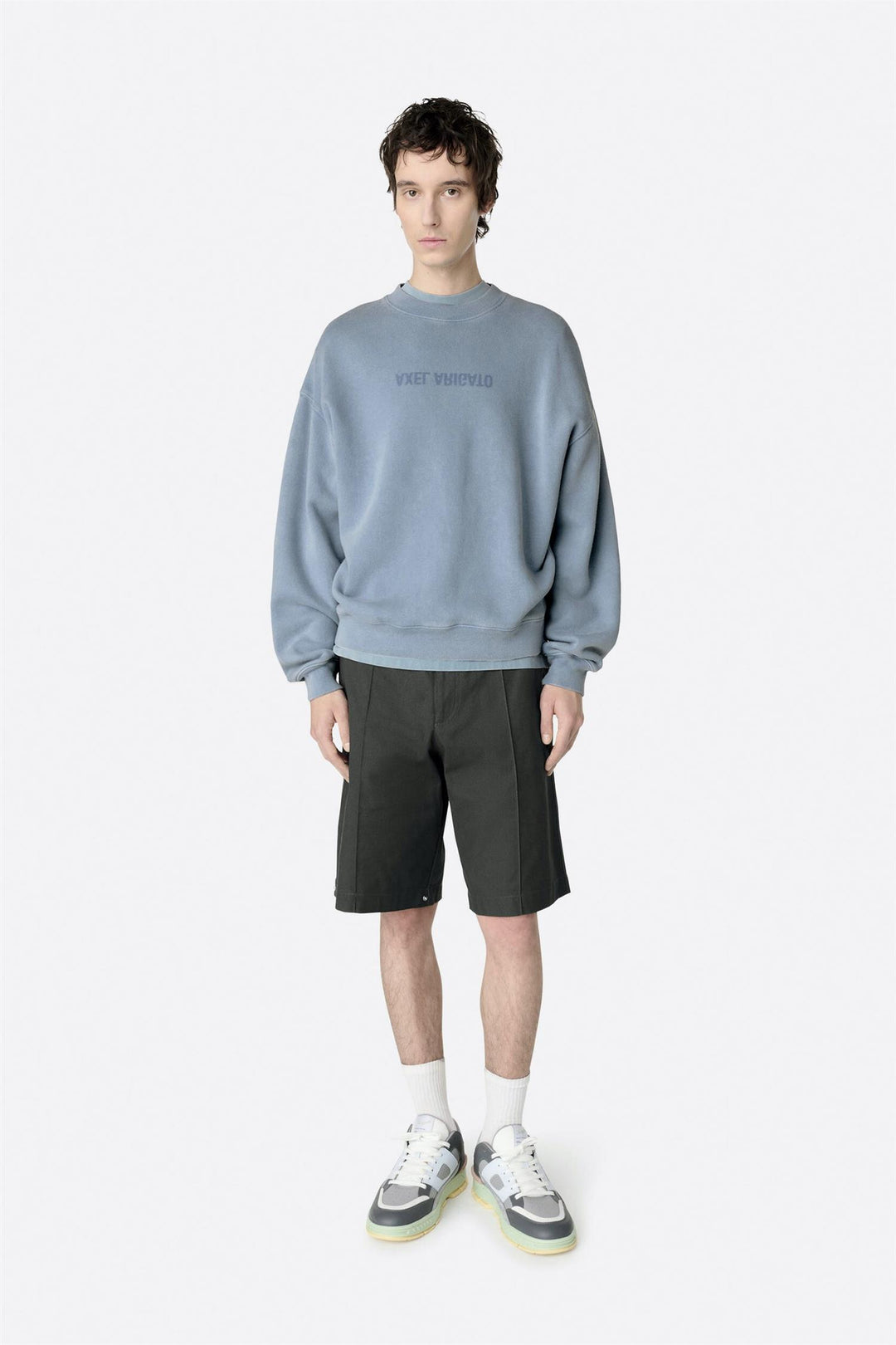 Distort Washed Sweatshirt Steel Blue