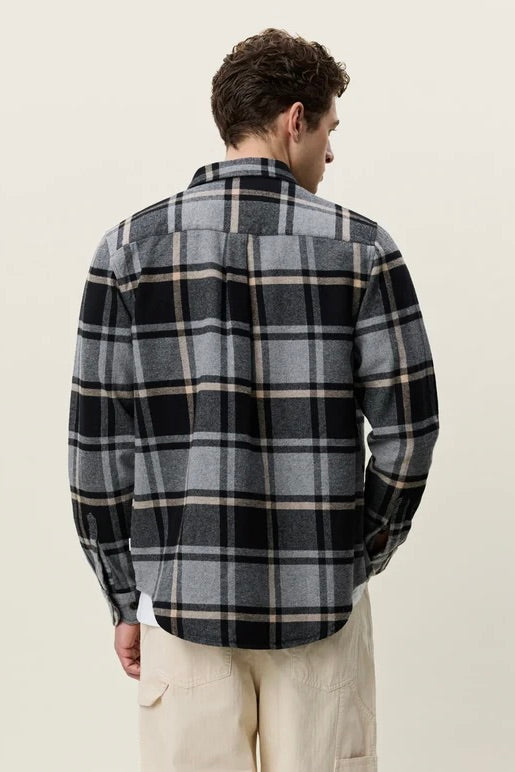 Check Flannel Shirt Grey Melange