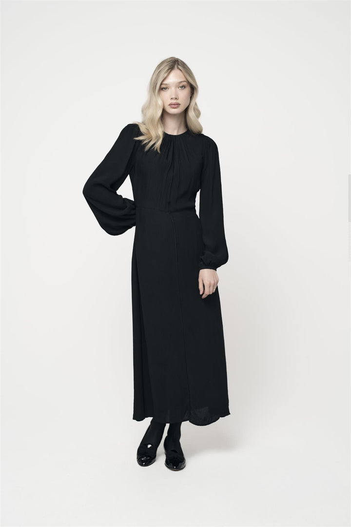 Ava Hammered Dress Black