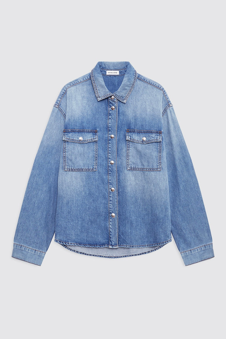 ANINE BING Paxton Shirt Tidal Blue - Dale