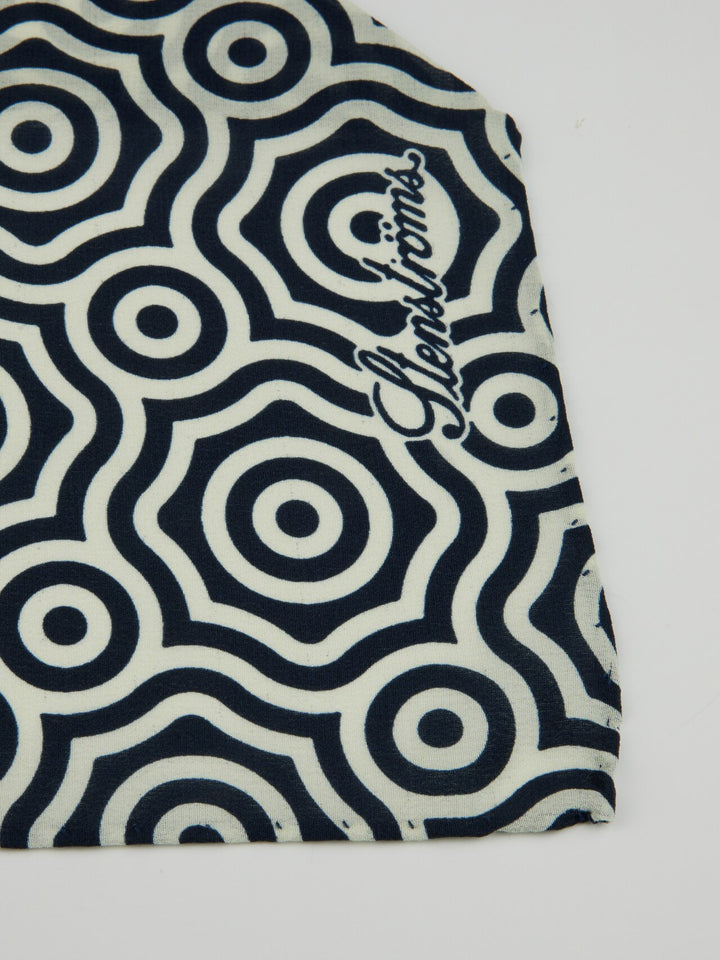 PRINTED SILK ASCOT Light Indigo