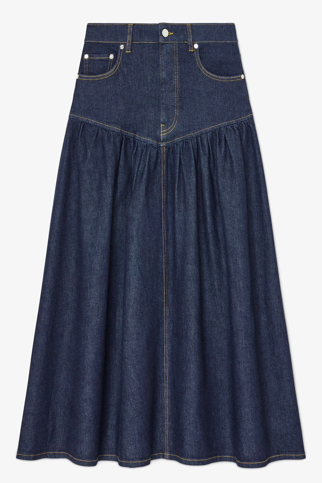 Stretch Denim Long Skirt
