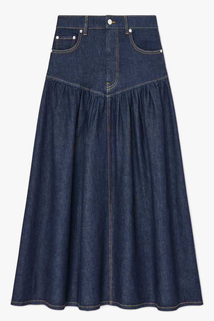 Stretch Denim Long Skirt