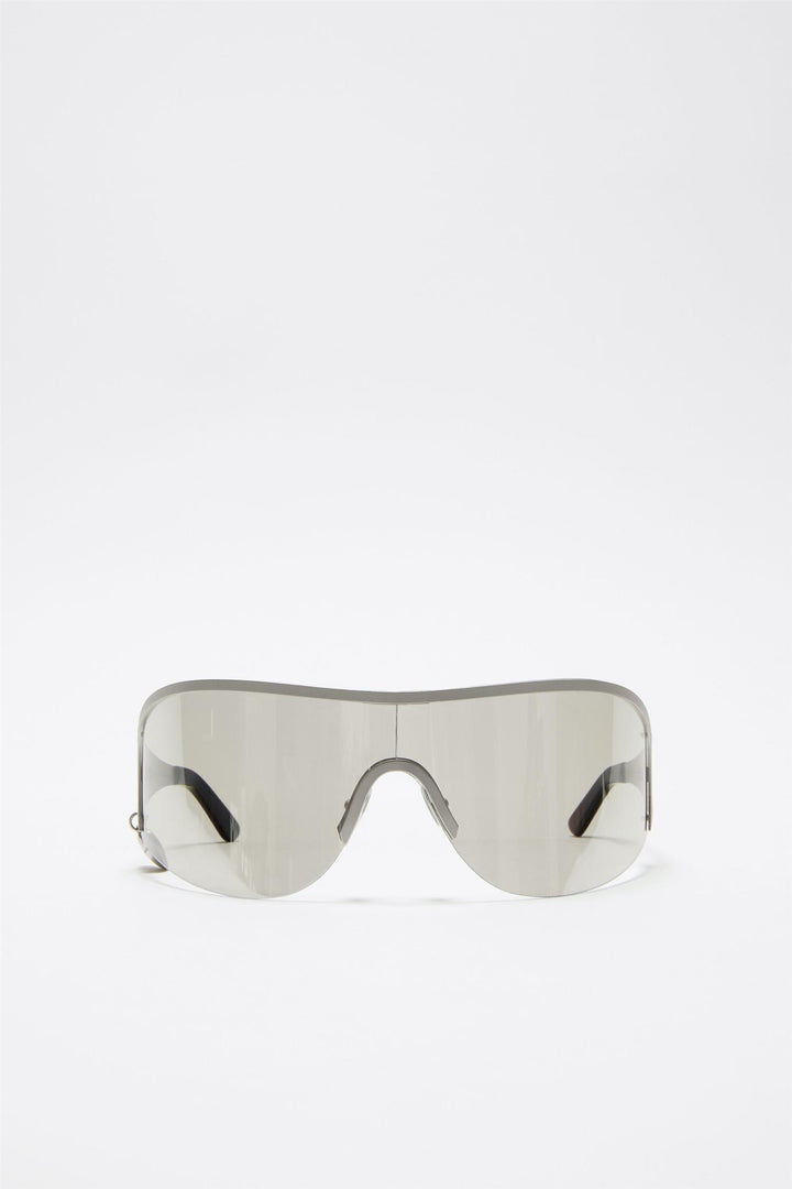 Metal Frame Sunglasses Silver/Transparent