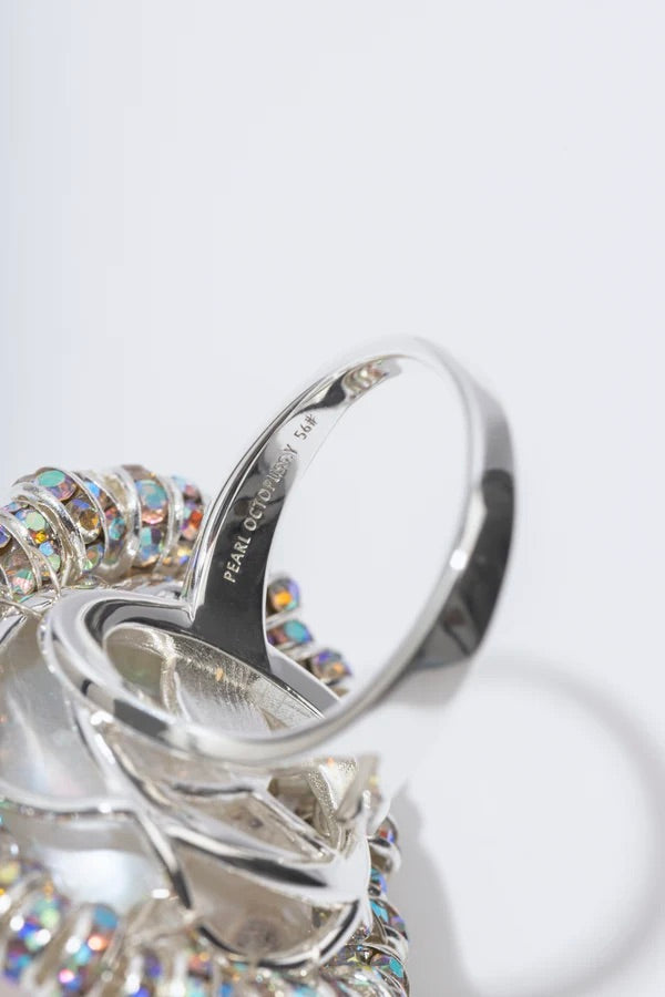 Baroque Diamond Ring Silver