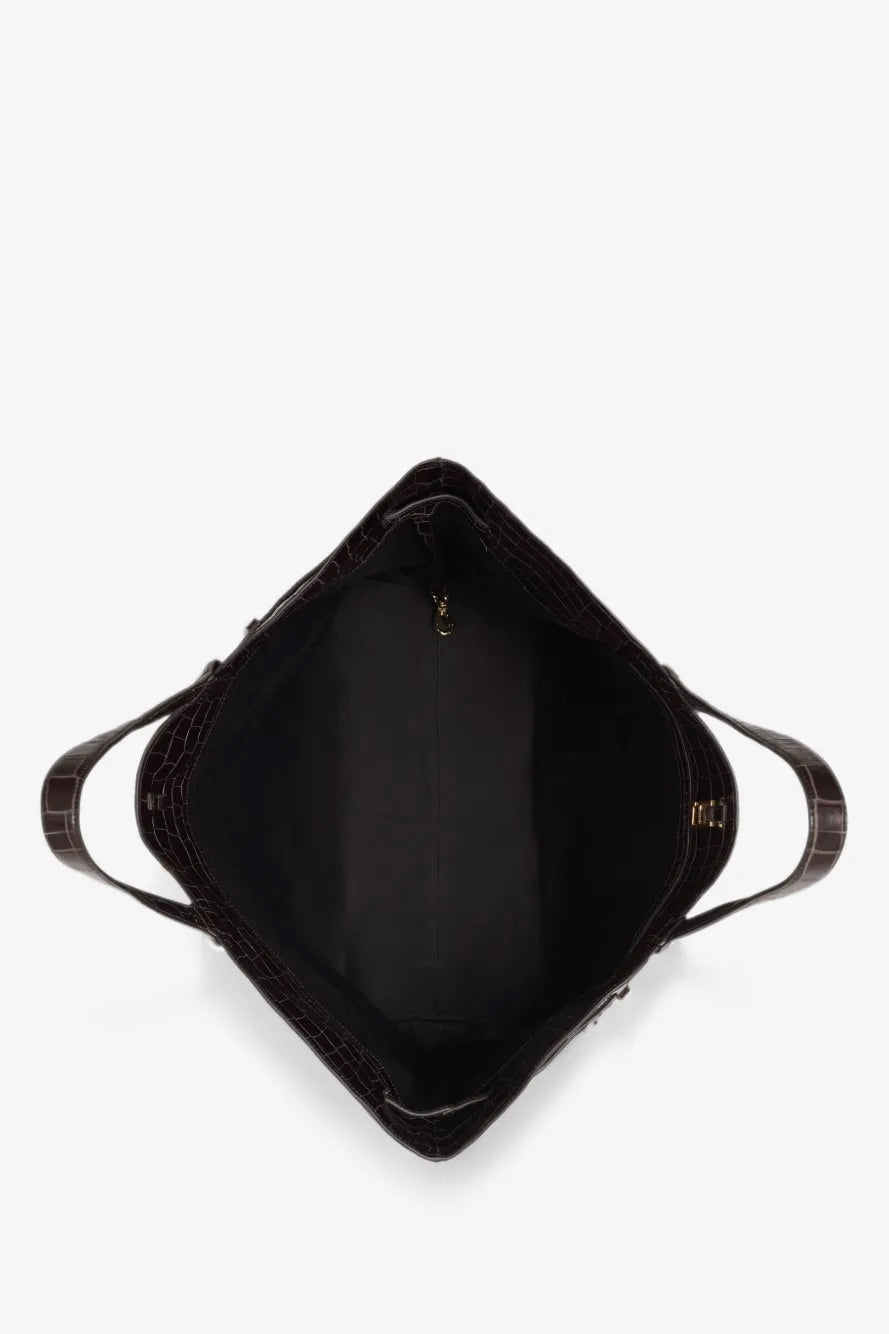 Elly Tote Embossed Dark Brown