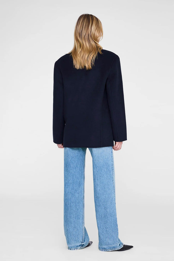 ANINE BING Quinn Blazer Cashmere Blend Midnight Blue - Dale
